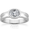 Oval Cut Bezel Set Engagement Ring 