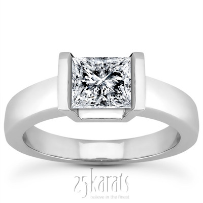Princess Cut Solitaire Engagement Ring  - view 1