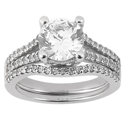 Diamond Bridal Ring (with 0.36 CT ct. tw. sidestones) thumbnail 2