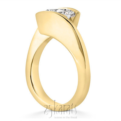 Round Cut Tension Setting  Solitaire Engagement Ring thumbnail 4