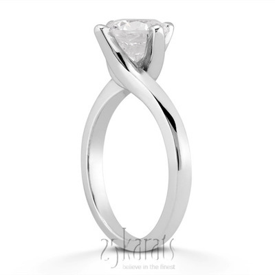 By Pass Prong Set Solitaire Diamond Engagement Ring thumbnail 3
