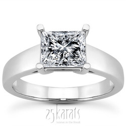 Princess Cut Basket Center Solitaire Engagement Ring (0.24-0.45 ct.)