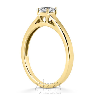 Princess Cut Solitaire Basket Center Engagement Ring (0.65-0.85 ct.) thumbnail 4