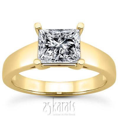 Princess Cut Solitaire Basket Center Engagement Ring  thumbnail 2