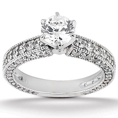 Prong Set Antique Diamond Bridal Ring (1.52 ct. tw.)