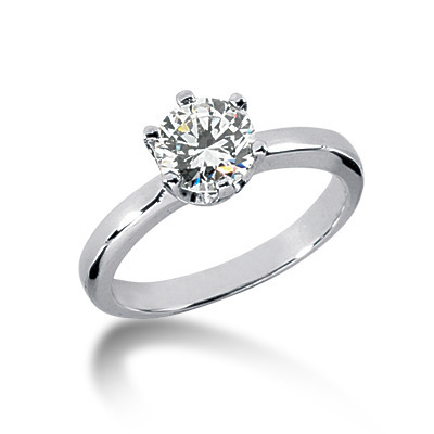 Round Cut U-Prong Set Engagement Ring