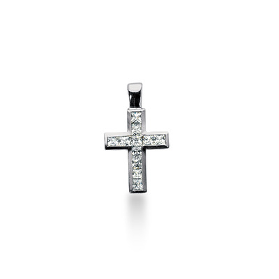 0.55ct Princess Cut Diamond Cross Pendant