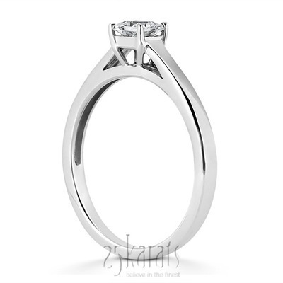 Princess Cut Solitaire Basket Center Engagement Ring  thumbnail 3