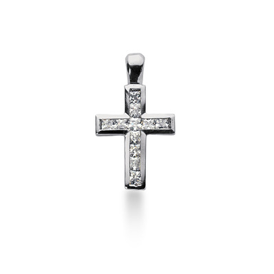 1.10 ct. Princesss Cut  Diamond Cross Pendant - view 1