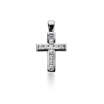 1.10 ct. Princesss Cut  Diamond Cross Pendant