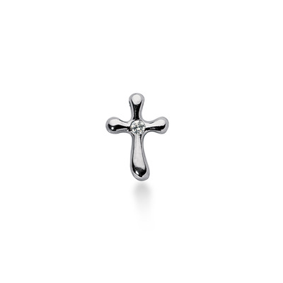 0.05ct Drop Diamond Cross Pendant - view 1
