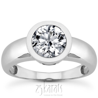 Bezel Set Round Solitaire Diamond Engagement Ring (1.00 ct.) - view 1