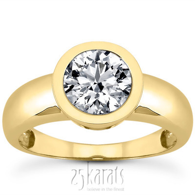 Bezel Set Round Solitaire Diamond Engagement Ring (1.00 ct.) - view 2