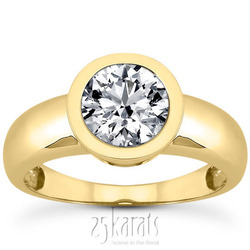 Bezel Set Round Solitaire Diamond Engagement Ring (1.00 ct.) thumbnail 2