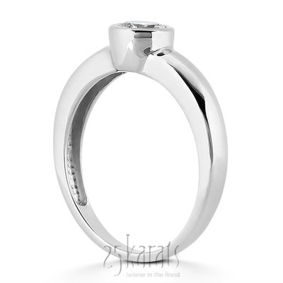 Bezel Set Round Solitaire Diamond Engagement Ring (1.00 ct.) - view 3
