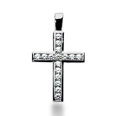 1.60ct Framed Diamond Cross Pendant - view 1