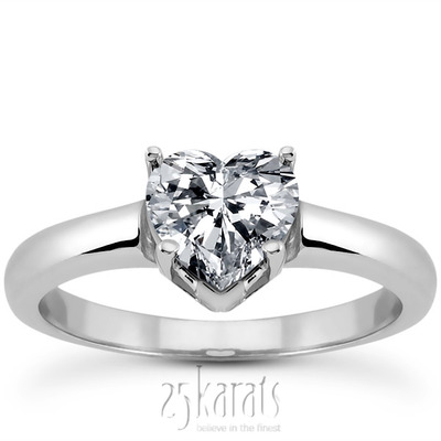 Heart Shape Solitaire Diamond Bridal Ring 