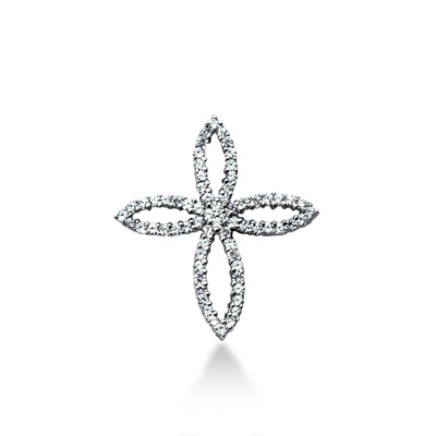 1.02ct Petal Diamond Cross Pendant - view 1