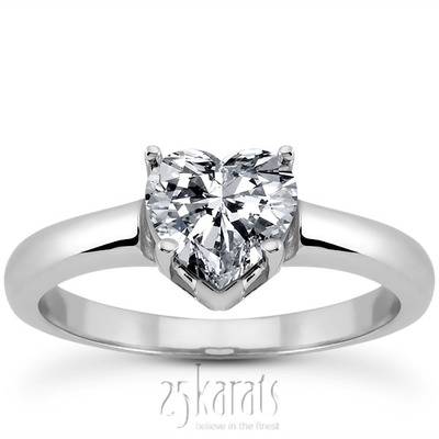 Heart Shape Solitaire Diamond Bridal Ring