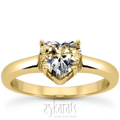 Heart Shape Solitaire Diamond Bridal Ring thumbnail 2