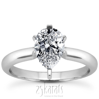 Pear Shape Solitaire  Diamond Bridal Ring  - view 1
