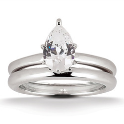 Pear Shape Solitaire  Diamond Bridal Ring  thumbnail 5