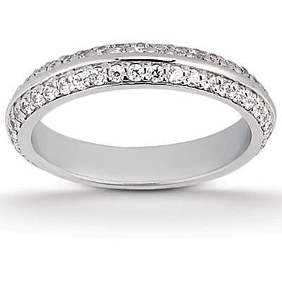 0.81 ct. Round Cut Bead Set Diamond Bridal Ring thumbnail 1