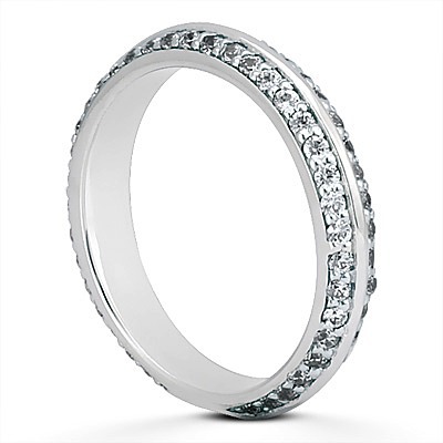 0.81 ct. Round Cut Bead Set Diamond Bridal Ring thumbnail 2