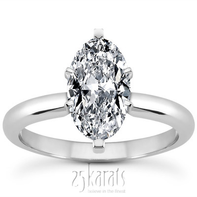 Marquise Solitaire Diamond Bridal Ring  thumbnail 1
