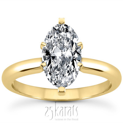 Marquise  Solitaire  Diamond Bridal Ring thumbnail 2