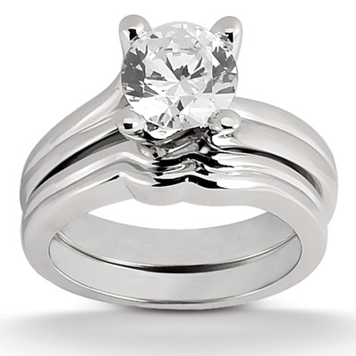 Wave Design Bridal Ring - view 5