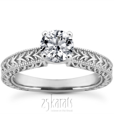Vintage Solitaire Diamond Bridal Ring