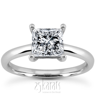 Princesss cut Solitaire Diamond Bridal Ring  (0.06 ct. tw.) 