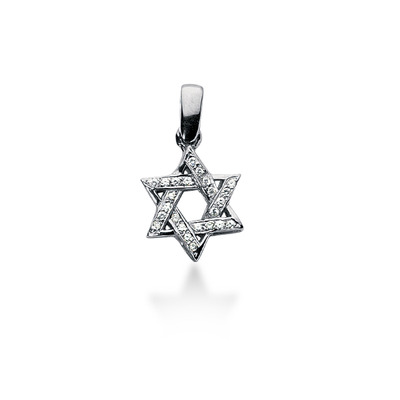 0.18ct Star of David Diamond Pendant - view 1