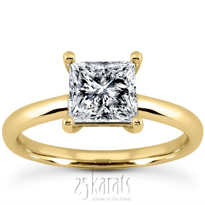 Princesss Solitaire Diamond Bridal Ring (0.12 ct. tw.) thumbnail 2
