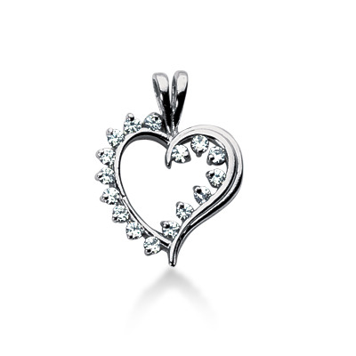 0.32 CT Diamond Heart Shape Pendant - view 1