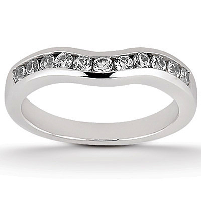Round Cut Channel Set Curved Diamond Bridal Ring (0.28 ct. tw.) thumbnail 4