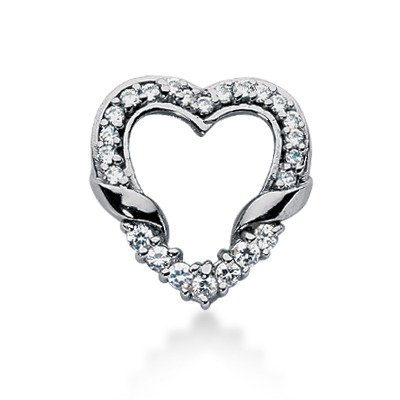 0.62 CT Diamond Heart Shape Pendant - view 1