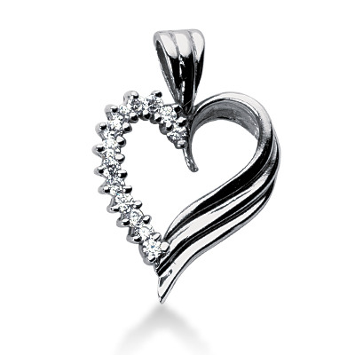 0.39 CT Diamond Heart Shape Pendant - view 1