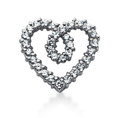 2.17ct Diamond Heart Shape Pendant - view 1