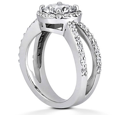 Prong Set Fancy Diamond Engagement Ring (0.69 ct.tw.) - view 3