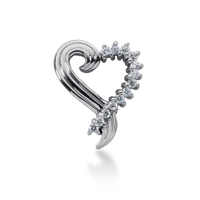 0.2 CT Diamond Heart Shape Pendant