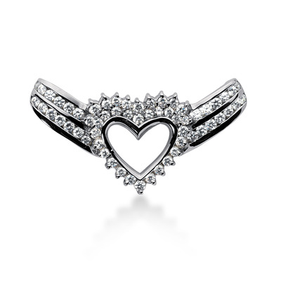 2.4 CT Diamond Heart Shape Pendant - view 1