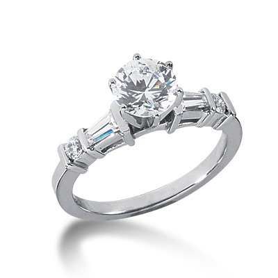 Baguette and Round Diamond Engagement Ring (0.34 ct. tw)