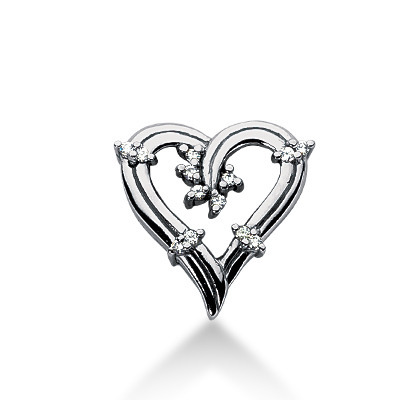 0.13 CT Diamond Heart Shape Pendant