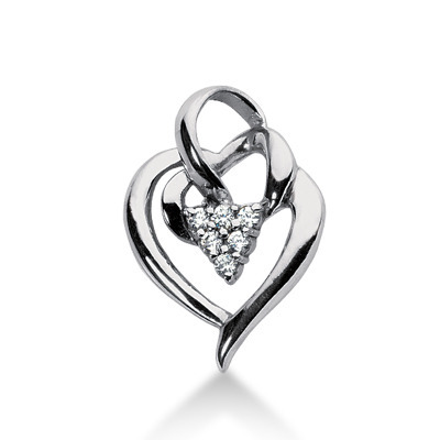 0.48 CT Diamond Heart Shape Pendant