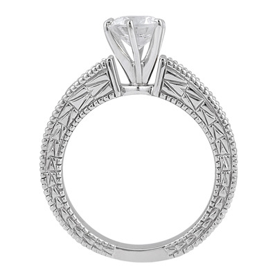 Antique Engraved Diamond Engagement Ring (0.20 ct. tw.) - view 1
