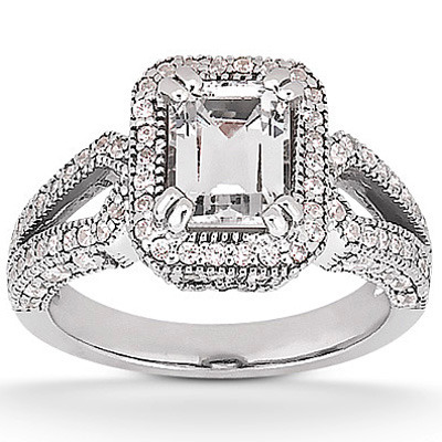 Emerald Diamond Engagement Ring (0.66 ct. t.w.) - view 1