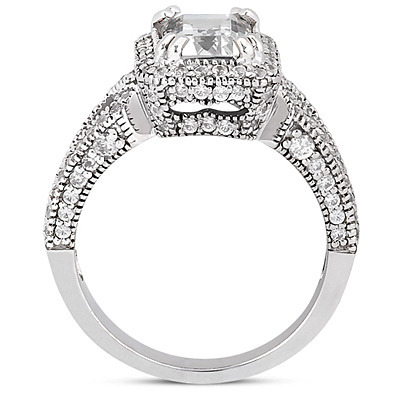 Emerald Diamond Engagement Ring (0.66 ct. t.w.) - view 2