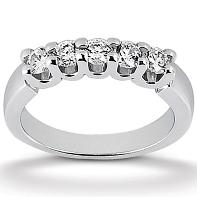 0.60 ct. Round Cut Prong Set Diamond Wedding Band - view 1